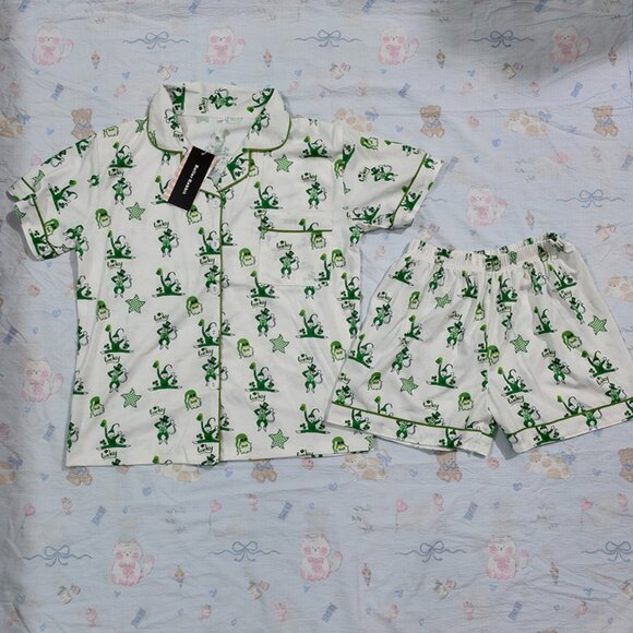 Roller Rabbit Green Clown Pajama Set - Picture 1 of 6